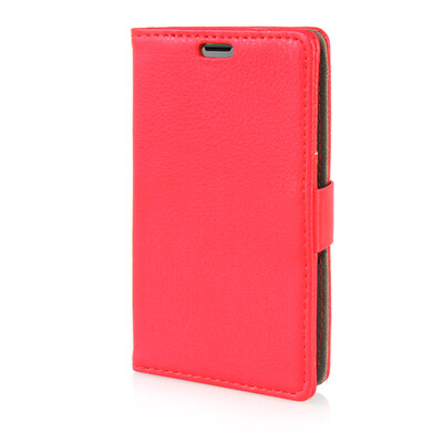 

MOONCASE Litch Skin Leather Side Flip Wallet Card Slot Pouch Stand Shell Back ЧЕХОЛ ДЛЯ Microsoft Lumia 435 Red