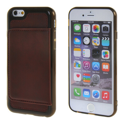 

MOONCASE iPhone 6 (4,7 ") Кожа карты кожи чехол + силиконовый гель ТПУ Тонкий прочный чехол Обложка Кларе