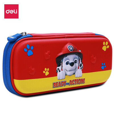 

Deli deli Wang Wang team 3D waterproof pencil case student stationery box large capacity multi-function pencil bag red 70853