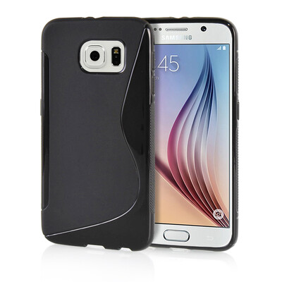

MOONCASE S - Line Soft Flexible Silicone Gel TPU Skin Shell Back Case Cover for Samsung Galaxy S6 Black