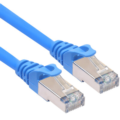 

Fuchska (cabos) F07408 ultra-five pure copper cable 6 categories of super six computer broadband cable Gigabit network finished cable network cable 15M blue with shielding