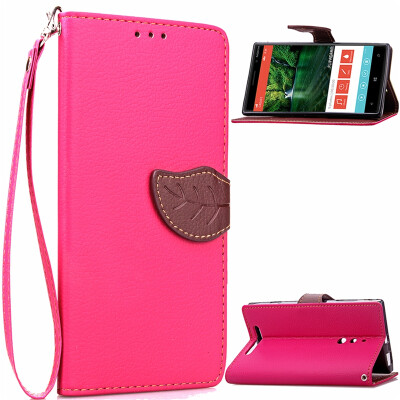 

MOONCASE [Leaves Magnetic] Wrist Strap Flip PU Leather Wallet Card Pouch Bracket Stand Back Case Cover for Nokia Lumia N830