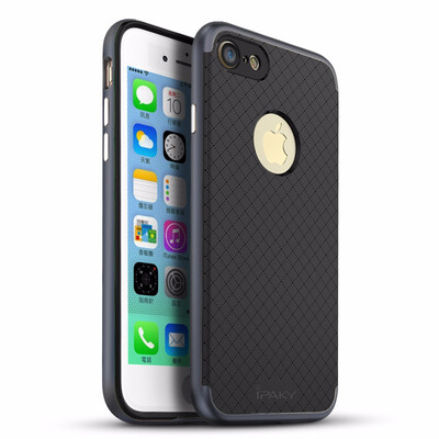 

Rugged Armor Case For iPhone 7 8 TPUPC Hybrid Ultra Thin Dotted Cover Silicone Texture For iPhone 78Plus Original Case Capa