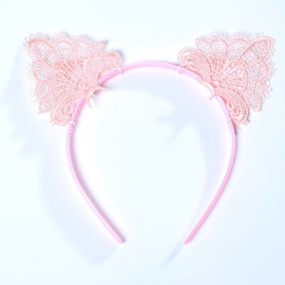 

Black lace sexy hollow headband cat ears headband cat girl headdress