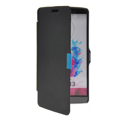 

MOONCASE Ultre Slim Leather Side Flip Wallet Shell Back Case Cover for LG G3 Black