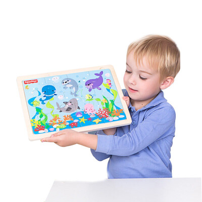 

Fisher-Price Woody Educational Toys Small Animals Puzzle Ocean FP7002B