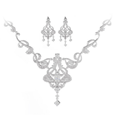 

Aiyaya High Quality Cubic Zircon Round Crystal Heart Fashion Jewelry Earrings And Necklace Sets For Wedding