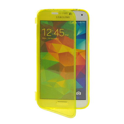 

MOONCASE Flip Wallet Soft Gel TPU Silicone Back Shell Case Cover for Samsung Galaxy S5 I9600 Yellow