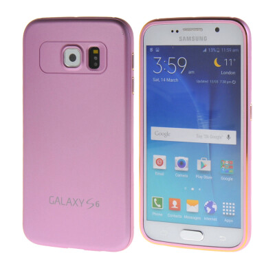 

MOONCASE Bumper Frame + Hard Rubberized Rubber Coating Devise Back Case Cover for Samsung Galaxy S6 Pink