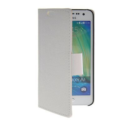 

MOONCASE Slim Leather Side Flip Wallet Card Slot Pouch with Kickstand Shell Back Case Cover for Samsung Galaxy A3 White