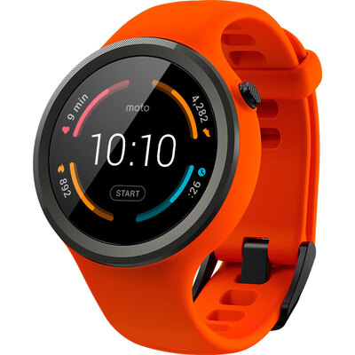 

Motorola&39s new generation of Moto 360 Sport smart watch 45mm silicone strap all-weather hybrid backlit display built-in GPS