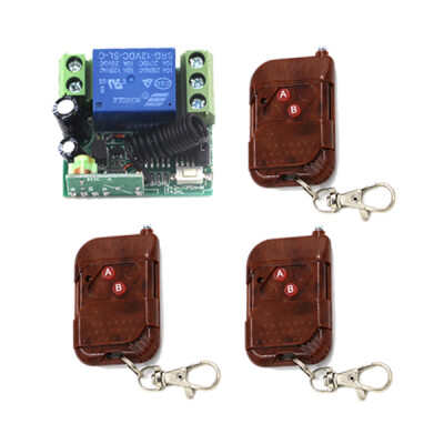 

MITI 1 receiver board &3 transmitter 12V 10A 1CH wireless remote control switch output state is adjustable