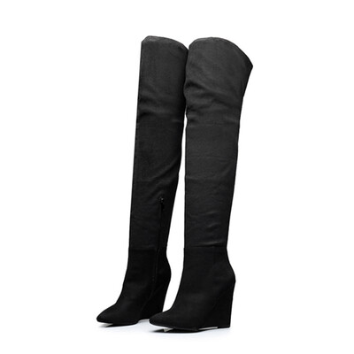 

Wedges thigh high boots women for spring autumn over the knee boots ladies shoes