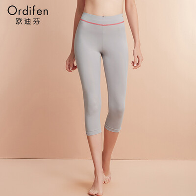 

Ou Difen sports pants high waist stretch body shaping pants corset pants plastic pants XO7601 milk gray L