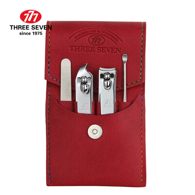 

777 THREE SEVEN nail clipper set nail clipper pliers manicure care tool set decoration capacity combination fashion set of 4 sets NTS-8002 passion red import
