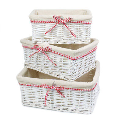 

MEIEM Handmade Woven Wicker Storage basket with LinerStorage containersHome Storage Bins for Toys laundry clothing Sundries Neat