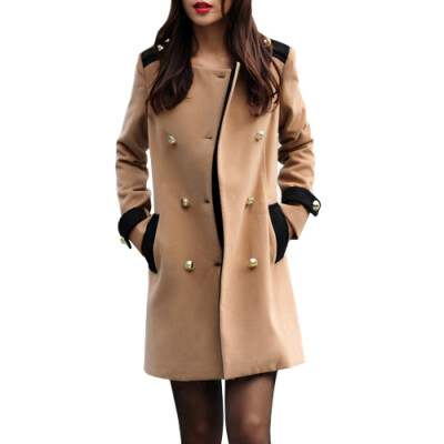 

CT&HF Women Double-breasted Winter Woolen Coat