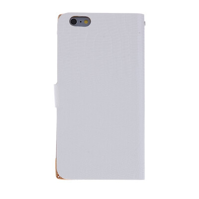

White Luxury Lizard Bling Flip Magnetic Leather Wallet CaseFor iPhone 6 55