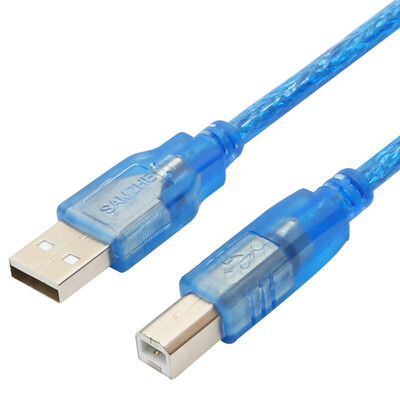 

Shanze (SAMZHE) Кабель передачи данных высокого качества USB-2.0 BA-715 Общественный доступ к внешнему боковому порту AS / BM общего пользования USB Кабель для печати прозрачный синий 1,5 м