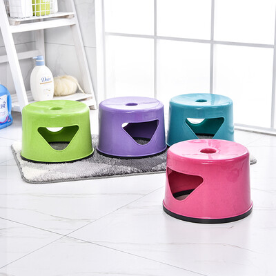 

Double peach SHUANG TAO household plastic thickened stool chair childrens stool bathroom anti-skid stool small bench shoes bench purple 1 Pack