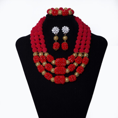 

3 Rows Green Women Crystal Jewelry African Statement Necklace And Earrings Bracelet Nigerian Wedding Jewellery Set Bridal Jewelry