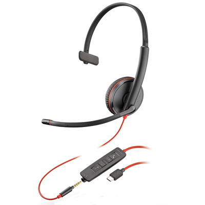 

Plantronics C3215-C single ear wired noise canceling headphone headset with microphone type-c 35 dual interface