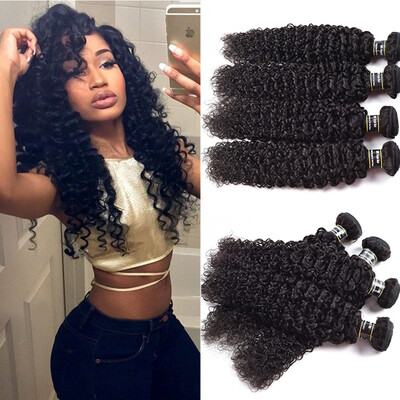 

7A Jerry Curly Indian Virgin Hair 4 Bundles Kinky Curly Hair Bouncy Hair Bundles Raw Indian Virgin Hair Curly Weave Bundles