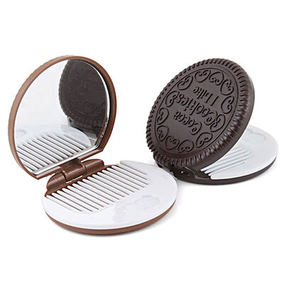 

Cute Cookie Shaped Design Mirror Makeup Chocolate Comb