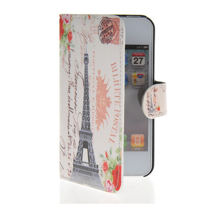 

MOONCASE Scenic Design Leather Side Flip Wallet Card Slot Pouch Stand Shell Back ЧЕХОЛ ДЛЯ Apple iPhone 4 4S