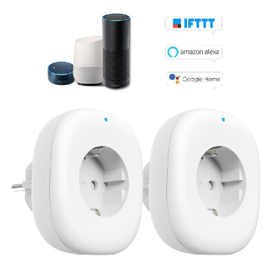 

Wifi Smart Socket with Energy Monitoring Function Big OnOff Switch Button Smart Ale-xa Outlet Support APP Remote Control Timing