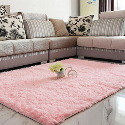 

Fluffy Rug Anti-Slip Shaggy Area Rug Living Dining Room Bedroom Carpet Floor Mat