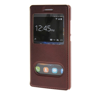 

MOONCASE ЧЕХОЛ ДЛЯ Huawei Ascend P8 Lite View Window Leather Flip Bracket Back Cover wine 01