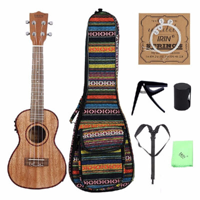 

24" Ukulele Ukelele Uke Kit Sapele Wood with LCD EQ Including Carrying Bag Capo Strings Strap Finger Maraca Cleaning Cloth