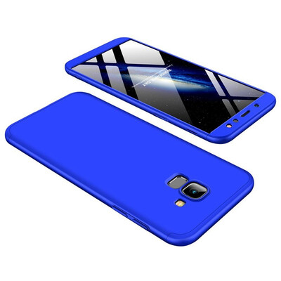 

MOONCASE Three-parts structure design Full Protection Hard Plastic Combination Case for Samsung Galaxy A6 2018 Blue