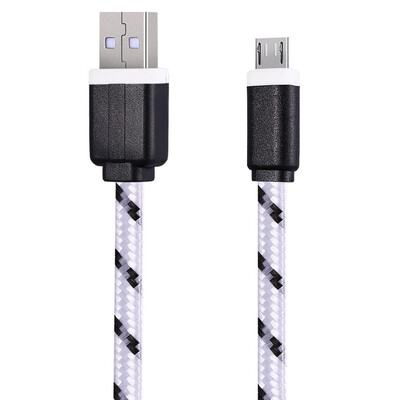 

1M Micro USB Flat Braided Synchronization Charger Cable Cord Adapter for Android Smart Phones High speed data transfer