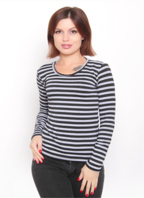 

Shirt women stripes high waist tight long-sleeved T-shirt tops Ships from Russia Delivery estimate 37 days