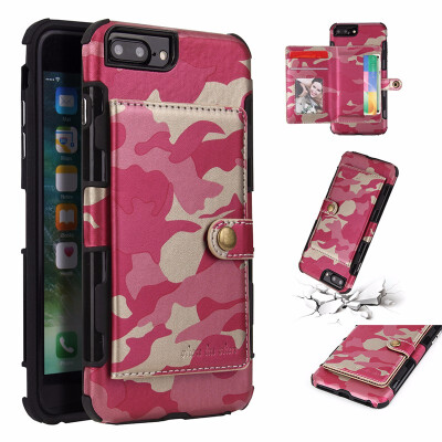 

SHS Phone Case For Iphone 6 Plus6s Plus7 Plus8 Plus Fashion Card slot Camouflage Multifunction Purse Protection