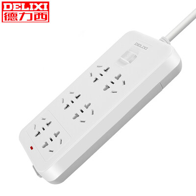 

Delixi DELIXI CD98J-LK6X new national standard socket plug power strip wiring board tow board plug-in board six five-hole total control full length 18 m