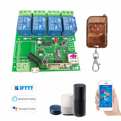 

Sonoff 433Mhz Smart Remote Control Wireless Switch Universal Module 4ch DC 5V Wifi Switch Timer Phone APP Remote Control Support A