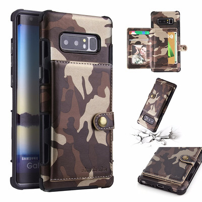 

SHS Phone Case For Samsung Galaxy S8S8 PlusNote 8 Fashion Card slot Camouflage Multifunction Purse Protection