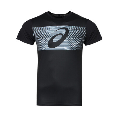 

IELTS asics new short-sleeved T-shirt mens LOGO printing short-sleeved T-shirt 18 autumn&winter male 2031A604-001 black M