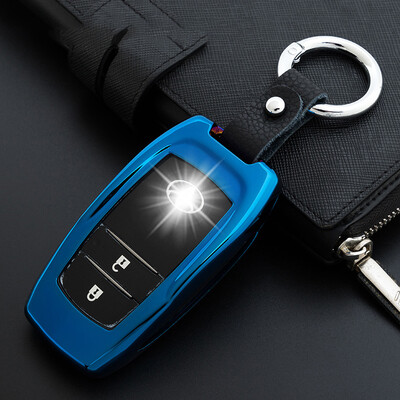 

Huashi Toyota Key Case Prado Key Holder Toyota rav4 Lei Ling Highlander Camry Double Engine Corolla Reiz Crown Overbearing Key Bag Buckle Case Charm Blue