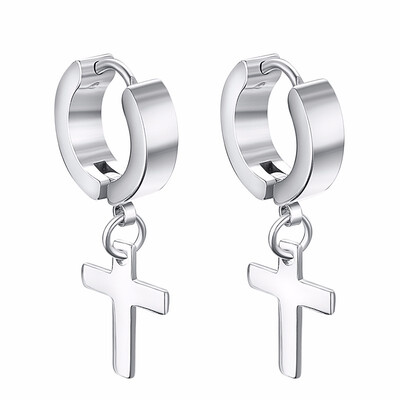 

Yoursfs Fashion trend Gold Plated madam Cross Hoop Earrings with Snap Closure by jewelry