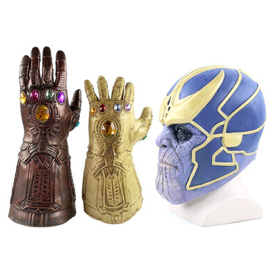 

Thanos Mask Infinity Gauntlet Avengers Infinity War Gloves Helmet Cosplay Thanos Masks Halloween Props DropShipping