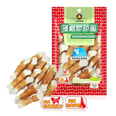 

Duo Sesa honey pet food dog snack chicken around white milk bone 90g chondrocyte molars teeth teeth bones dog bite glue