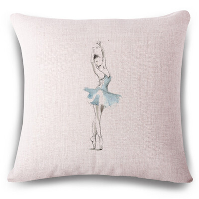 

Interesting beautiful ballet Cushion wovenNo Filler linen Family affection Sofa Car Seat family Home Decorative Throw Pillow