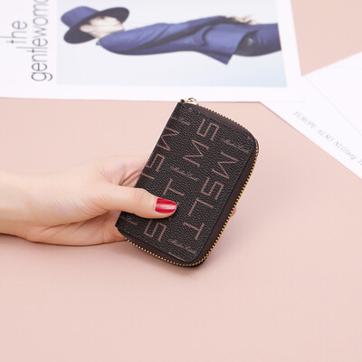 

MashaLanti Fashion Womens Bag Trendy Womens Wallet Korean Print Wallet Casual Short Multifunction Card Pack K123 Brown