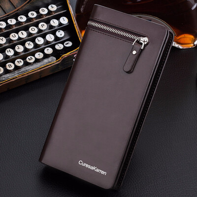 

Mens long handbag large capacity multi seat wallet zipper long wallet