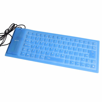 

Folding Keyboard USB Mini Flexible Silicone Keyboard 85 Silent Keys Wired Waterproof Keyboards for Laptop Notebook Desktop PC