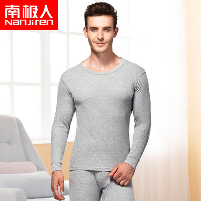 

Antarctic Qiuyi Qiuku men&women cotton thin section set cotton round neck foundation warm bottom cotton sweater pants black  16595